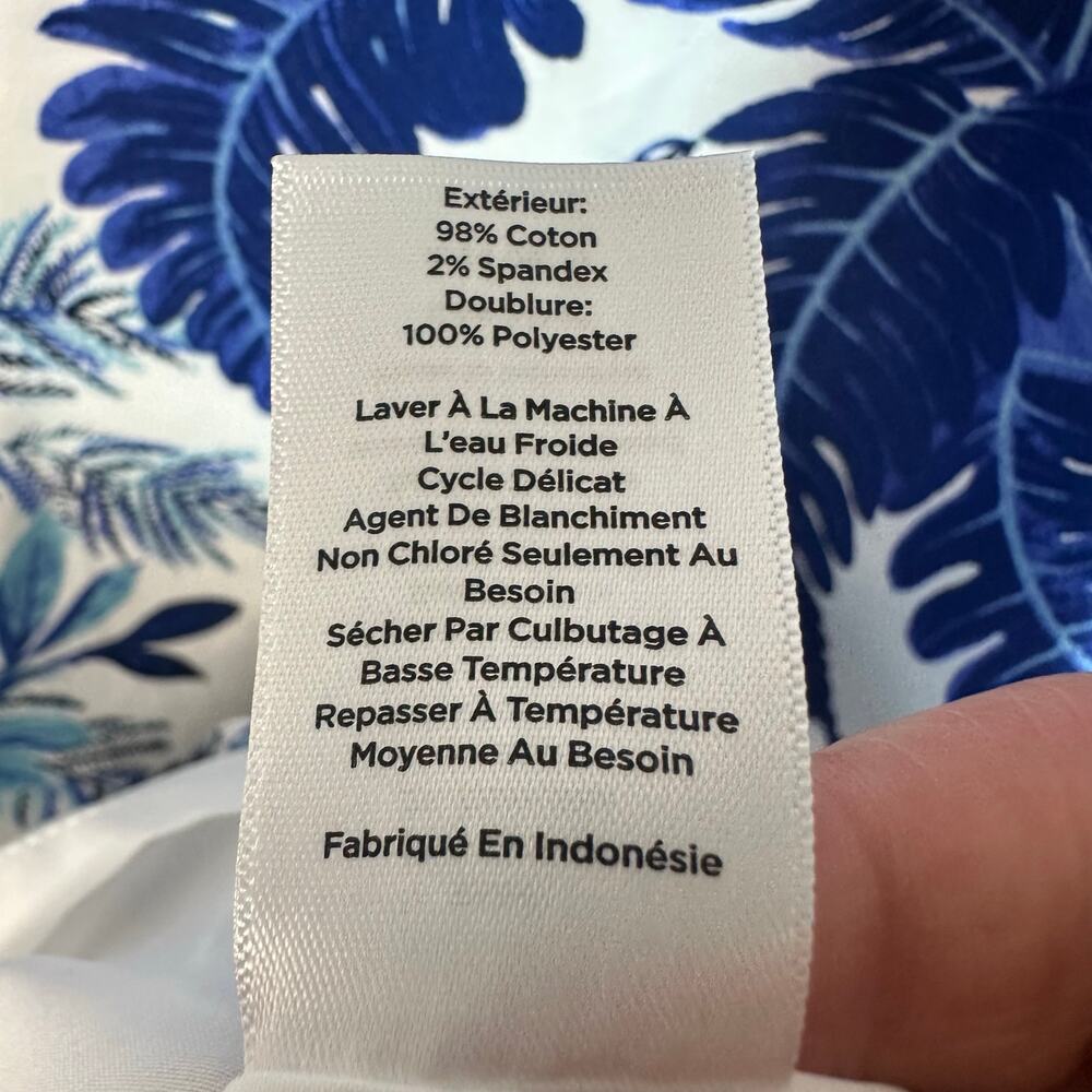 Talbots tropical sleeveless dress ruffle hem blue & white body Khan travel ￼ - Picture 7 of 14